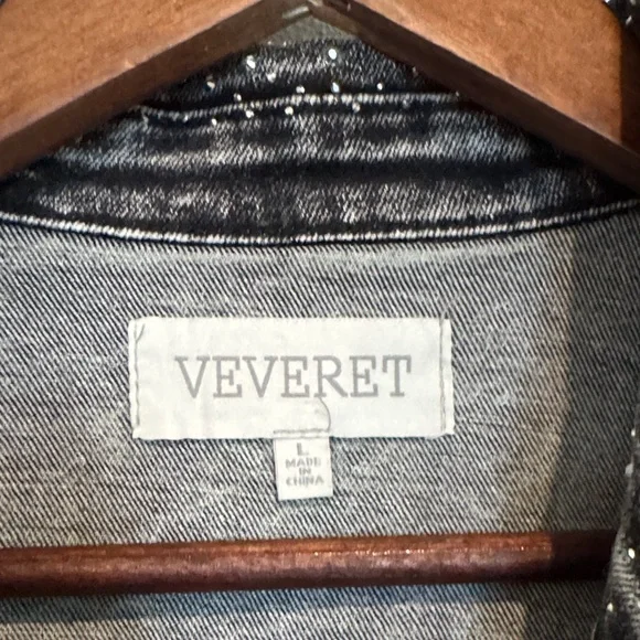 Sparkling Black Denim Jacket for Women - Picture 3 of 6